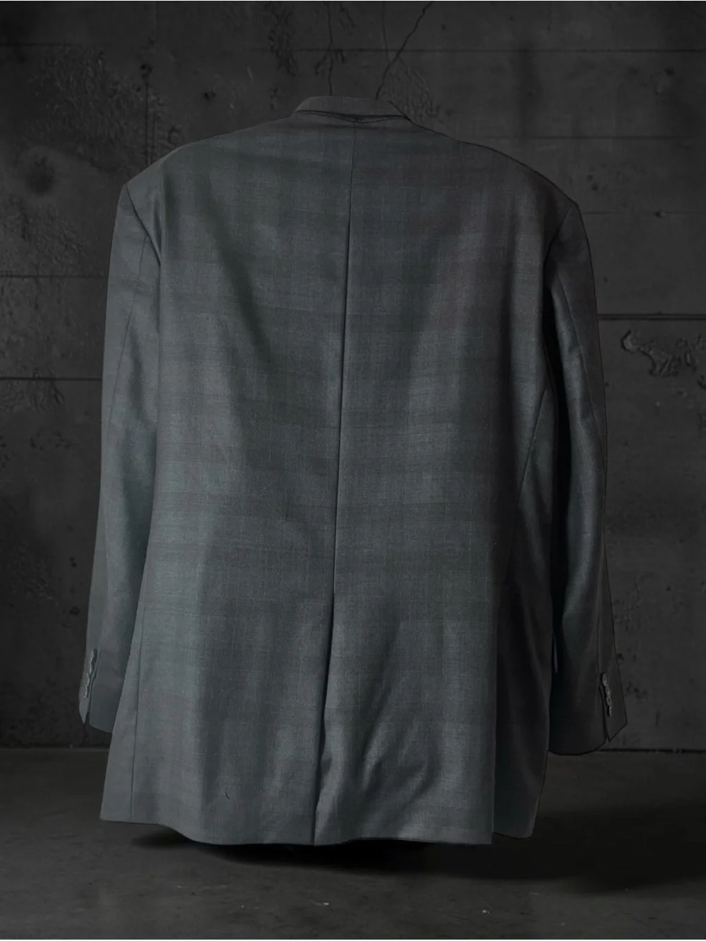 2PC Ermenegildo Zegna Black Single-Breasted Men's dark grey suit 43R/36R